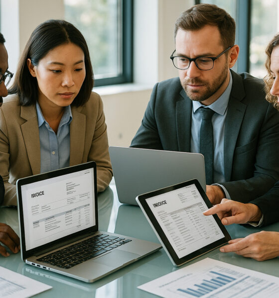 Groupe de professionnels collaborant autour d'une table moderne