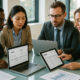 Groupe de professionnels collaborant autour d'une table moderne