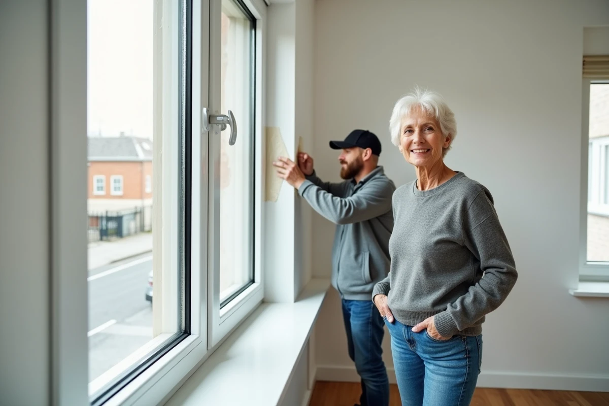 Technicien appliquant du ruban isolant autour d