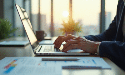 Professionnel d'affaires examinant des documents financiers