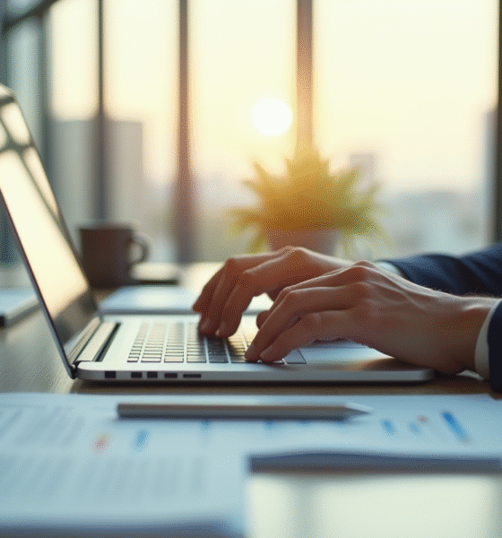 Professionnel d'affaires examinant des documents financiers