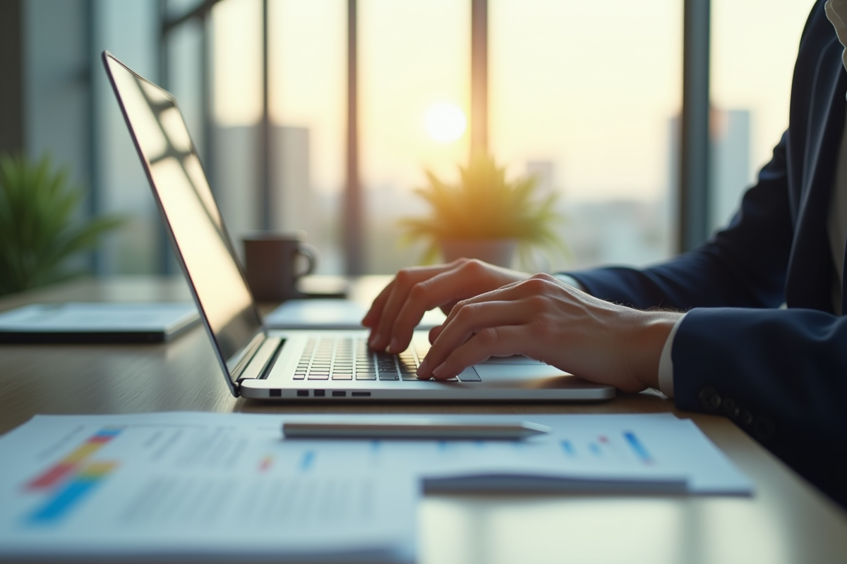 Professionnel d'affaires examinant des documents financiers